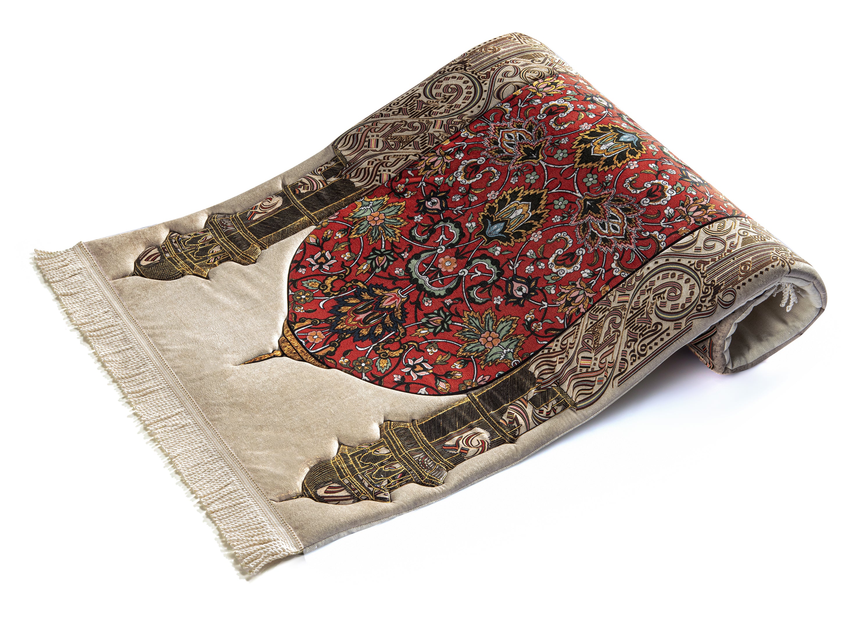 Reddish Flory Premium Prayer Mat